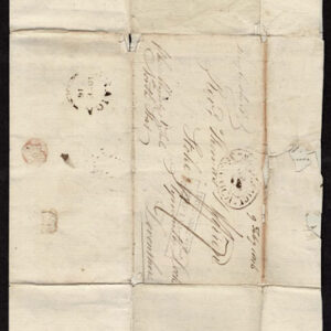 Lot 419 - JAMAICA: Stampless, 1816 folded letter to Devonshire bearing the very rare ShipLetter/JAMAICA crown oval - Image 3
