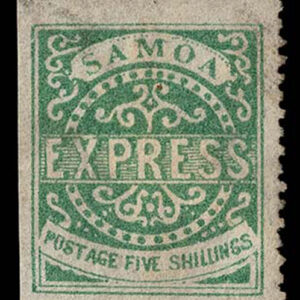 Lot 429 - SAMOA: 1879 5 sh  emerald green  Type III, Corner Copy - Image 1