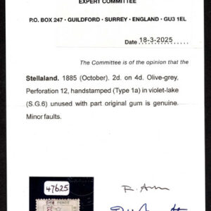 Lot 430 - STELLALAND: BECHUANALAND: 1885 "Twei" (2d) on 4d olive green - Image 3