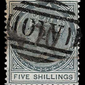 Lot 431 - TOBAGO: 1879 5s slate "A10" (Kingston) St Vincent cancel - Image 1