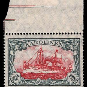 Lot 433 - CAROLINE ISLANDS: 1901 5m slate carmine, Top Sheet margin copy - Image 1