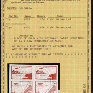 Lot 436 - COLOMBIA Air Post: 1920 10c green single, 10c red brown, 2 se-tenant blocks of four - Image 7