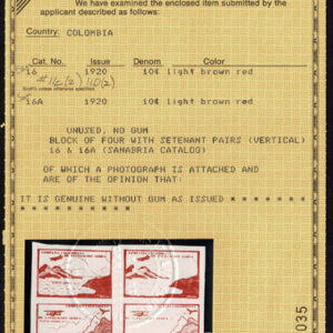 Lot 436 - COLOMBIA Air Post: 1920 10c green single, 10c red brown, 2 se-tenant blocks of four - Image 8