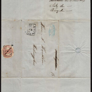 Lot 437 - FINLAND: 1856 to 58, 10k rose octagonal cut and cancelled ARO _ 1857 hinged on reverse of of a folded lettersheet - Image 2
