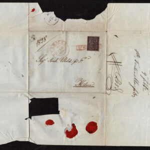 Lot 458 - ITALIAN STATES: PARMA; 1852  25c black on violet margins all around on letter to Milan, red - Image 4