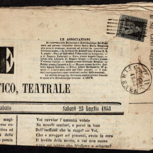 Lot 462 - ITALIAN STATES: TUSCANY;1852 1g black on grayish blue paper - Image 1