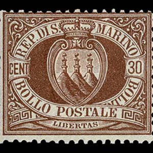 Lot 473 - SAN MARINO : 1877 -1899 30c brown - Image 1