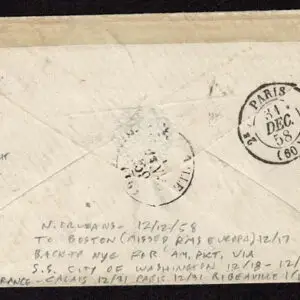 Lot 048 - UNITED STATES:Louisiana; Used to France;1857-61, 12c black 3c red - Image 2