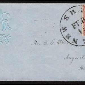 Lot 049 - UNITED STATES: Maine;  1852 -55 3c rose brown Plate 4, left SHEET MARGIN COPY - Image 1