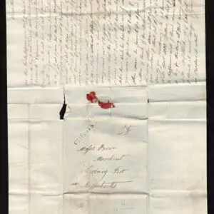 Lot 004 - UNITED STATES, Stampless, 1799, straight line hand stamp "CHFeb15" (Charleston) on neat, readable folded letter - Image 3
