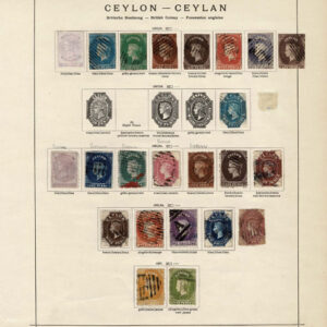 Lot 504 - CEYLON: 1857 to 1910 Collection of 180 mostly used stamps on old time Schaubeck album pages - Image 1