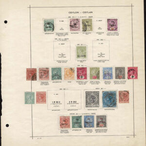 Lot 504 - CEYLON: 1857 to 1910 Collection of 180 mostly used stamps on old time Schaubeck album pages - Image 7