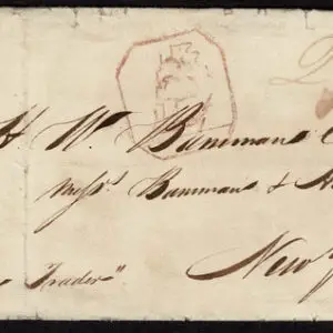 Lot 006 - UNITED STATES: Stampless; 1835 Philadelphia Full-Rigged Ship: Used from La Guayra, Venezuela to New York; - Image 1
