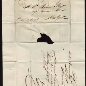 Lot 006 - UNITED STATES: Stampless; 1835 Philadelphia Full-Rigged Ship: Used from La Guayra, Venezuela to New York; - Image 3