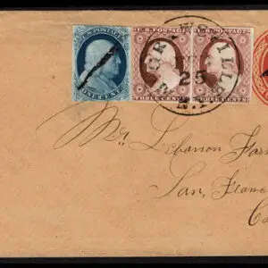 Lot 074 - UNITED STATES: New York;  1851 1c blue (some margins) together with 3c red and PAIR margins three sides - Image 1