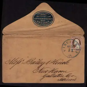 Lot 080 - UNITED STATES: Ohio; 1852-55  3c brownish carmine - Image 1