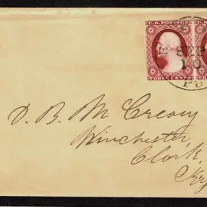 Lot 084 - UNITED STATES:  Pennsylvania; 1854  3c bright rose red position 48-49R5E PAIR - Image 1