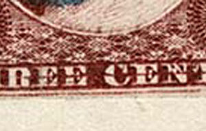 Lot 085 - UNITED STATES: Pennsylvania; 1852-55  3c brownish carmine position 92 L1L - Image 3