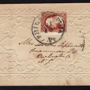 Lot 087 - UNITED STATES:Pennsylvania; 1851-1855 3c brownish carmine - Image 1