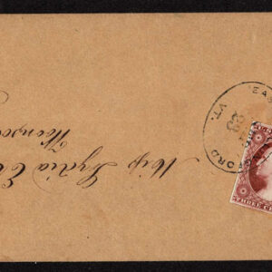 Lot 093 - UNITED STATES: Vermont; 1856 3c brownish carmine - Image 1