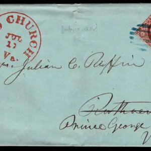 Lot 096 - UNITED STATES:  Virginia; 1857 3c brownish carmine Plate 1L - Image 1