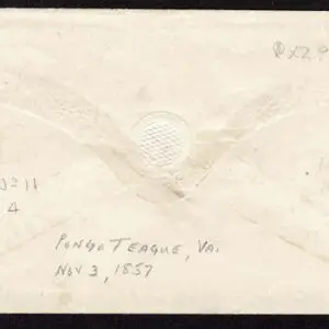 Lot 097 - UNITED STATES:  Virginia; 1857 3c brownish carmine Plate 4 - Image 2