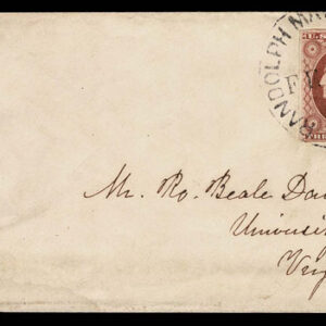 Lot 098 - UNITED STATES:  Virginia; 1855 3c orange red Plate 4 - Image 1